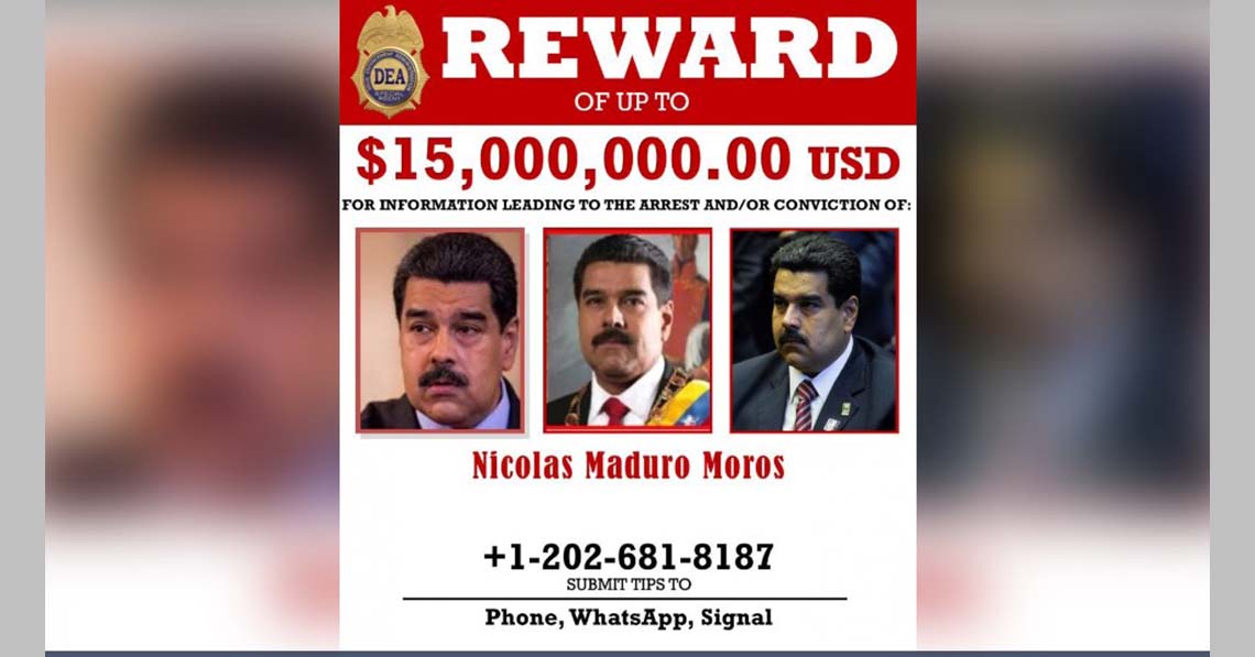 Az USA vérdíjat tűzött ki Maduro elnök fejére