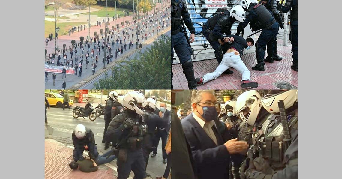 Athén: brutális rendőrterror a békés tüntetők ellen