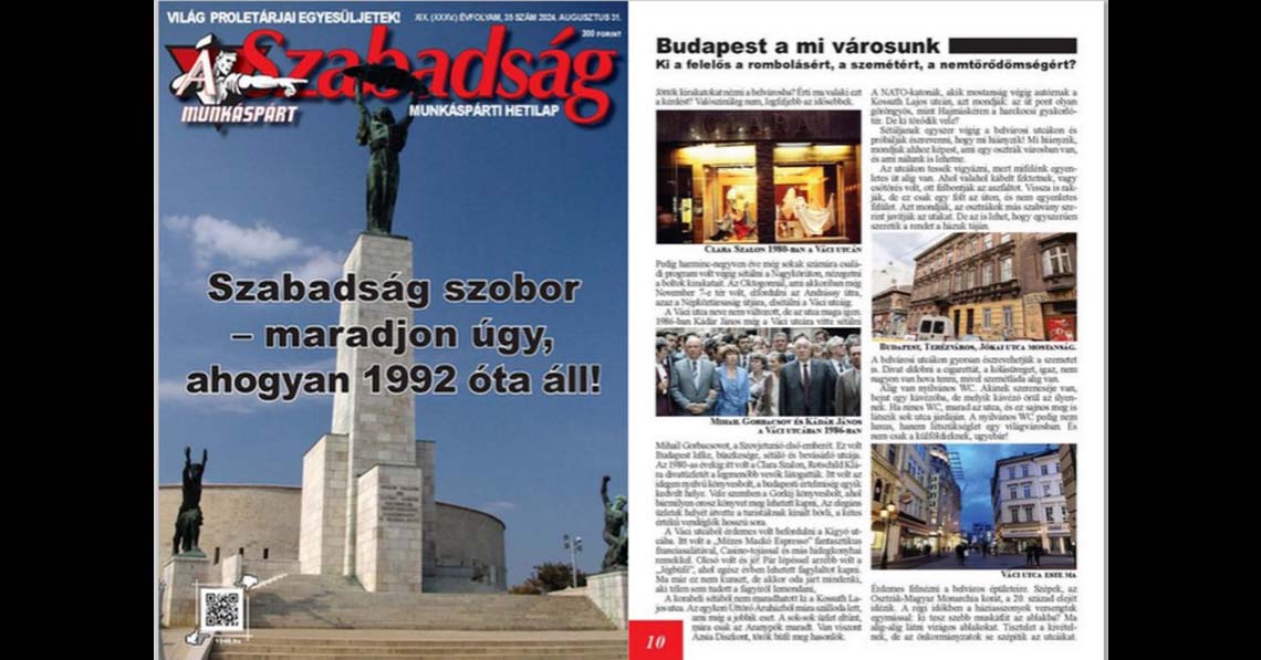 Szabadság szobor – maradjon úgy, ahogyan 1992 óta áll!