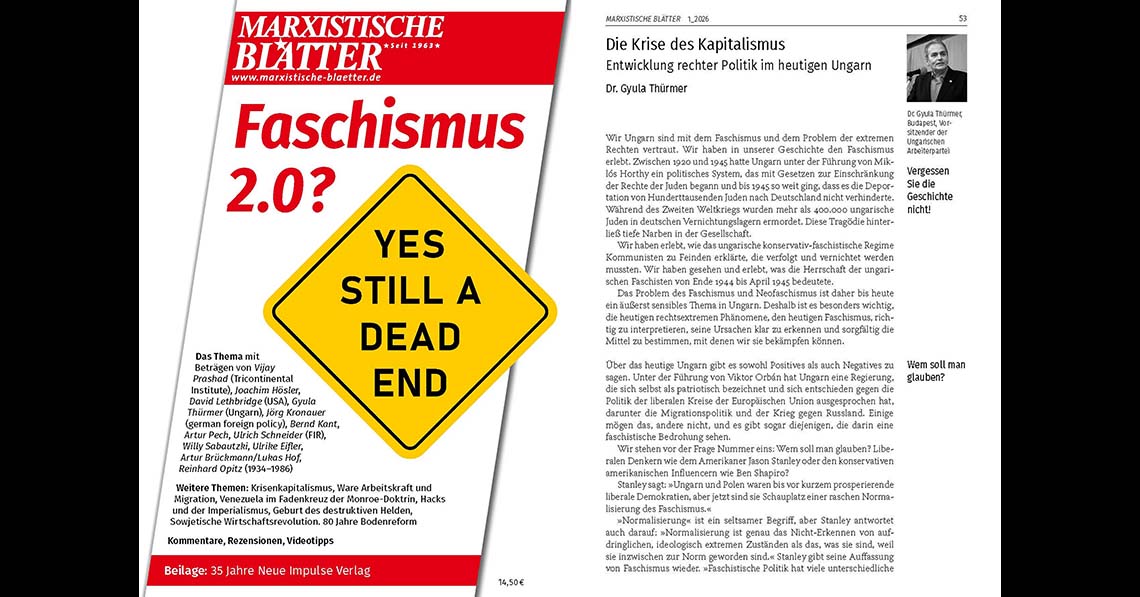 Thürmer-cikk a német Marxistische Blätterben