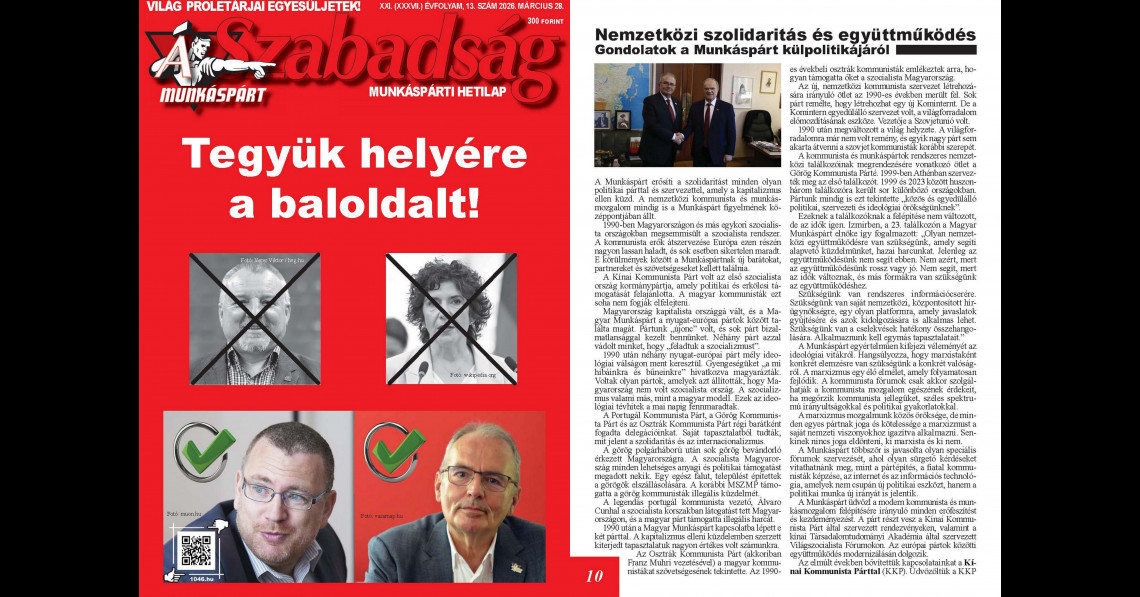 Tegyük helyére a baloldalt!