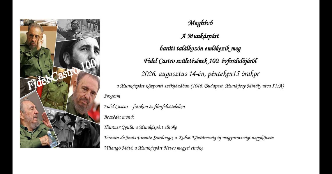 Castro-100 ünnepség